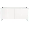 Image de Buffet Bois Blanc Et Verre Trempé