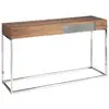 Image de Console D'accueil En Bois De Noyer Et Acier Chromé