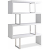 Image de Étagère Design Bois Laqué Et Acier Inoxydable Lony-couleur Blanc