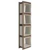 Image de Bibliothèque - Etagère - ANGEL CERDA - 4 cubes - Bois plaqué noyer et MDF Laqué - Marron et gris perle - L 50 x P 41 x H 200 cm
