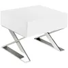 Image de Table De Chevet En Bois Blanc Et Acier Chromé