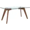 Image de Table À Manger Rectangulaire Verre Trempé Et Noyer