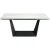 Image de Table À Manger Rectangulaire Extensible Balina L 180-270cm - Plateau En Porcelaine Blanche Et Pied Acier Noir