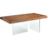 Image de Table À Manger Noyer Et Pieds Verre Trempé Zooka 200cm - Design Chic Et Intemporel