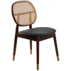 Image de Chaise En Rotin Et Similicuir Noir