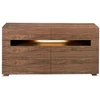 Image de Commode 6 Tiroirs Bois Noyer Avec Éclairage Intérieur Led Koris 140cm