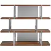 Image de Etagère 4 Niveaux Noyer Et Acier Chromé Pialo 180cm - Robustesse Et Longévité