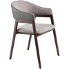 Image de Chaise En Tissu Gris Et Vison Foncé En Similicuir