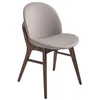 Image de Chaise rembourrée - ANGEL CERDA - Simili éco-cuir et pieds bois de frêne - Gris - L 50 x P 59 x H 79 cm