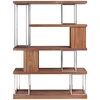 Image de Etagère Noyer Et Acier Chromé Kaulis 129cm - Design Et Solide