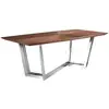 Image de Table à manger bois noyer et acier chromé pialo 220 cm