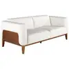 Image de Canapé 3 places bois de pin et cuir blanc osten 209 cm
