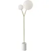 Image de Lampadaire En Marbre Blanc, Acier Doré Et Verre Blanc