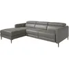 Image de Canapé D'angle Relax Gauche En Cuir Gris Foncé