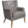 Image de Fauteuil Chester Cuir Gris Foncé