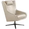 Image de Fauteuil Pivotant En Cuir Gris Taupe