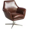 Image de Fauteuil Pivotant En Cuir Brun Cognac