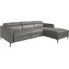 Image de Canapé D'angle Relax Droite En Cuir Gris Foncé