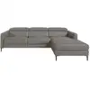 Image de Canapé d'angle en cuir gris avec relax