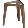 Image de Table D'angle Triangulaire En Verre Trempé Et Noyer