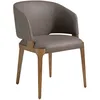 Image de Chaise En Similicuir Taupe Foncé