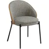 Image de Chaise En Tissu Gris Et Noyer