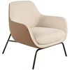 Image de Fauteuil En Tissu Crème Et Similicuir Marron