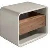 Image de Table de chevet en bois DM laqué gris brume et noyer avec un grand espace de rangement - 55 x 40 x 45 cm - 7134 ANGEL CERDA