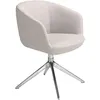 Image de Chaise rembourrée - Pivotante - ANGEL CERDA - Tissu et pieds acier inoxydable - Gris - L 67 x P 59 x H 80 cm
