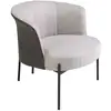 Image de Fauteuil En Tissu Gris Et Similicuir Gris Foncé