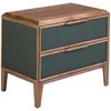 Image de Table De Chevet En Pvc Vert Foncé Et Noyer