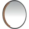 Image de Miroir mural rond bois noir