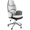 Image de Chaise de bureau - ANGEL CERDA - Pivotante et réglable en hauteur - Blanc et gris - L 64 x P 69 x H 118/128 cm