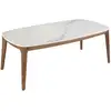 Image de Table Ovale En Marbre Et Noyer