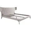 Image de Lit En Tissu Gris Clair