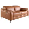 Image de Canapé relax 2 places en cuir marron avec systèmes de relaxation électriques - 154 x 108 x 77 cm - 6180 ANGEL CERDA