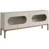 Image de Buffet En Noyer Et Gris Avec Éclairage Intérieur