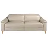 Image de Canapé relax 2 places en cuir gris taupe avec systèmes de relaxation électriques - 208 x 104 x 102 cm - 6190 ANGEL CERDA