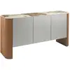 Image de Buffet En Bois Argenté, Noyer Et Plateau En Marbre De Porcelaine