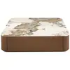 Image de Table basse carrée en porcelaine, marbre et noyer