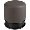 Image de Pouf En Similicuir Gris Foncé Au Design Moderne Et Élégant