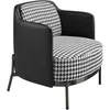 Image de Fauteuil En Tissu Noir Et Blanc Et Similicuir Noir
