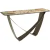Image de Table Console Rectangulaire En Marbre Porcelaine Et Acier Métallique Taupe