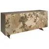 Image de Buffet moderne en bois taupe métallisé avec détails en marbre