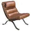 Image de Fauteuil en cuir brun foncé