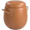 Image de Pouf En Cuir Camel