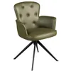 Image de Fauteuil pivotant en Simili Cuir Vert avec Dossier incurvé et Base pivotante - Design Moderne - 57 x 61 x 82 cm - 4192 ANGEL CERDA