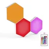 Image de 3pcs RGB Hexagonal LED Light Spots Applique murale avec télécommande parfait pour la décoration de salle de fête ou de jeu.