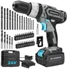 Image de Cecotec Perceuse-visseuse sans charge CecoRaptor Perfect ImpactDrill 2024 Advance Batterie de 24 V et 2000 mAh Vitesse sans