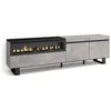 Image de Meuble TV Banc Télé 200x35x57cm Pour les TV jusquà 80 feu électrique Design industriel Ciment RF2218